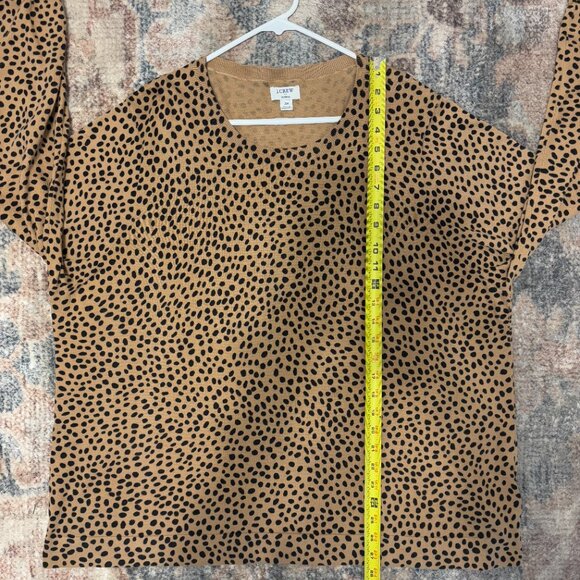 J. Crew #AZ889 Women's Plus L/S Pullover Cheetah Teddie Sweater 3X Brown/Black - Picture 8 of 9